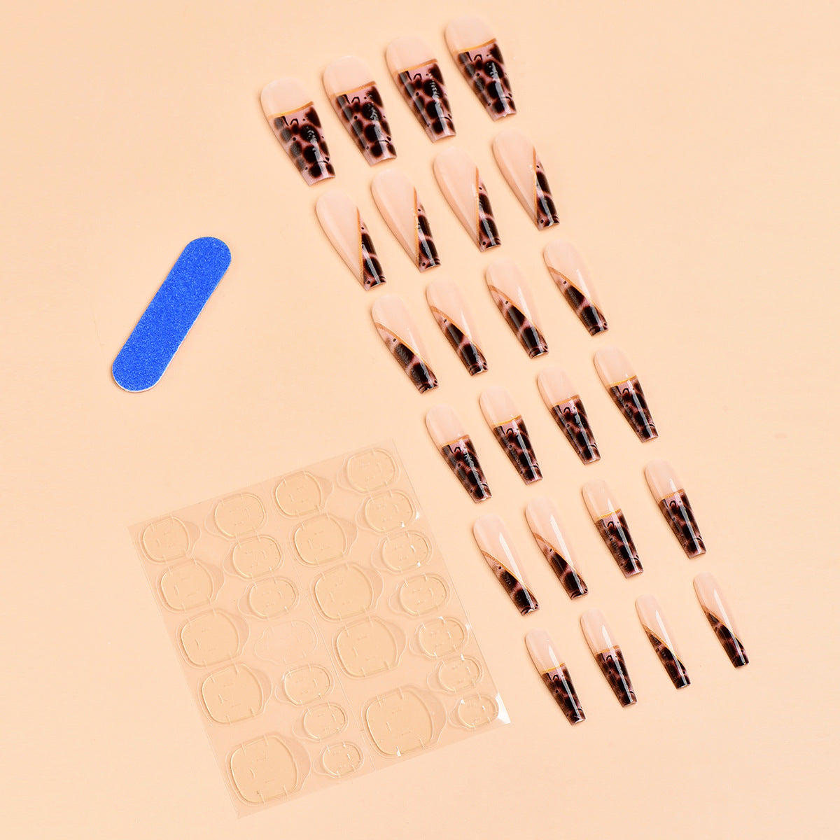 Wholesale Nude Leopard Print Long Ballet Manicure Nail Patch